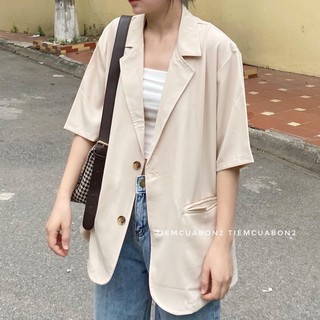 áo Blazer cộc tay trắng, be, đen