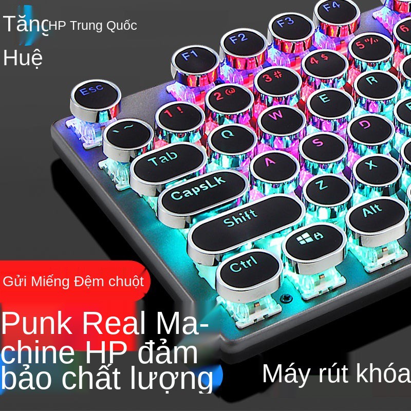 HP GK400Y bàn phím cơ steampunk game chuyên dụng văn phòng gõ chuột có dây bộ ghi chú