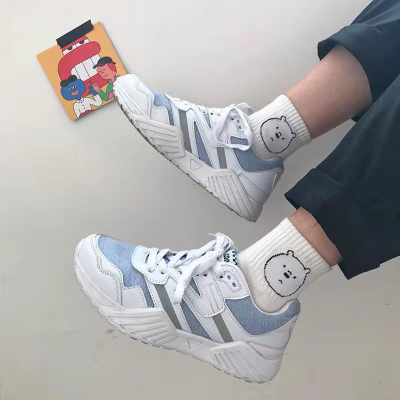  Vớ cotton cổ cao in họa tiết hoạt hình phong cách Hàn Quốc dễ thương cho nữ