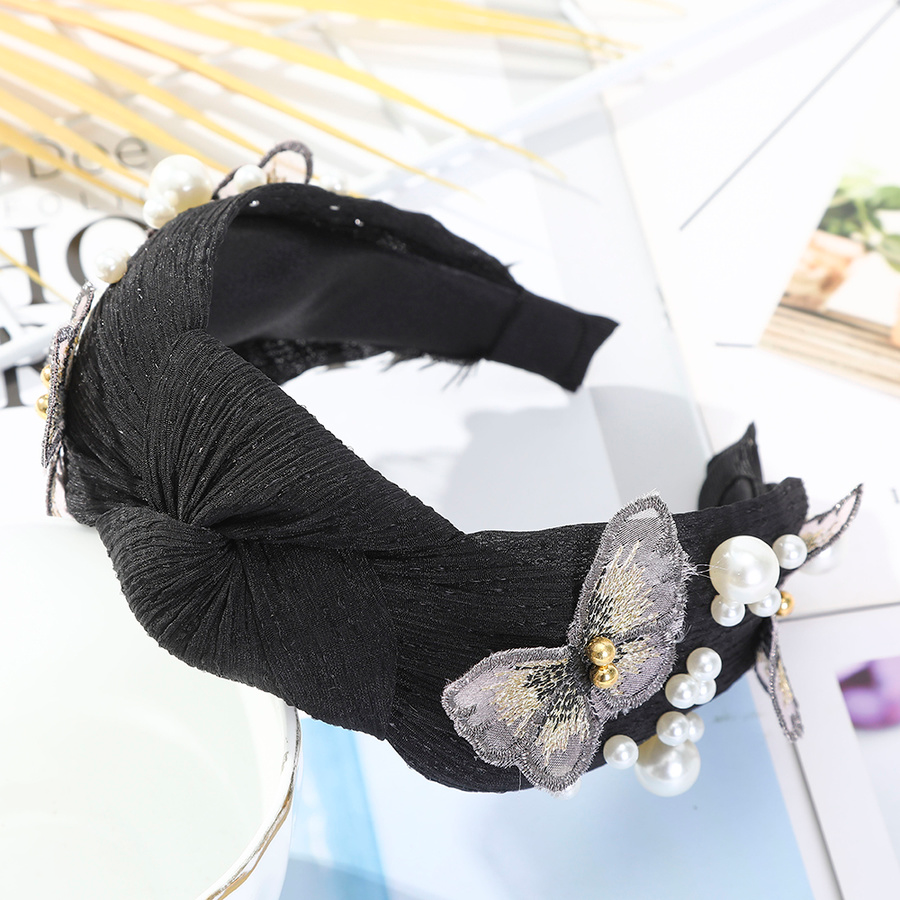 Băng đô họa tiết bướm đính ngọc trai thời trang dành cho nữ