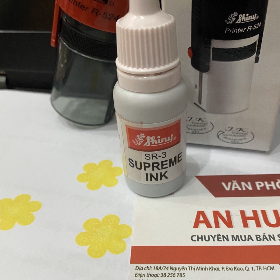 Combo dấu Shiny R-524 và hộp mực SR-3