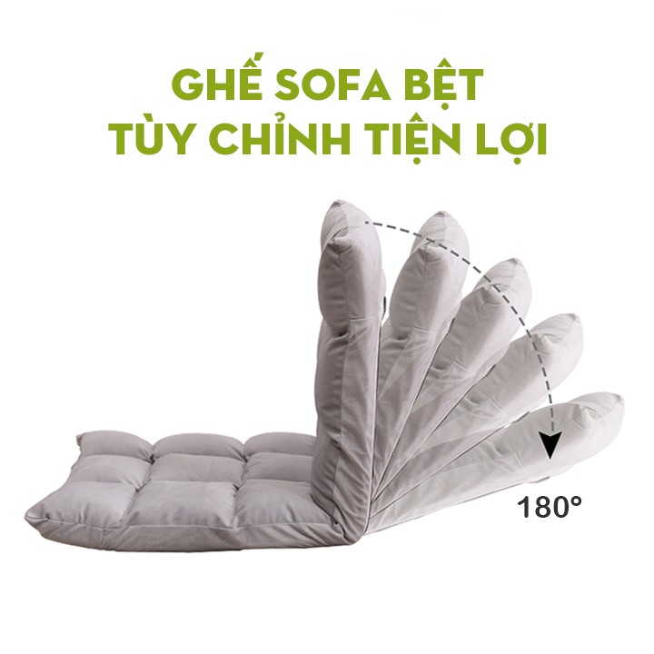 Ghế Lười Sofa Ghế Bệt Tựa Lưng Tặng Kèm Gối Ôm Ngồi Nằm Thư Giãn Thông Minh Đa Năng Có Thể Gập Mở Gấp Gọn