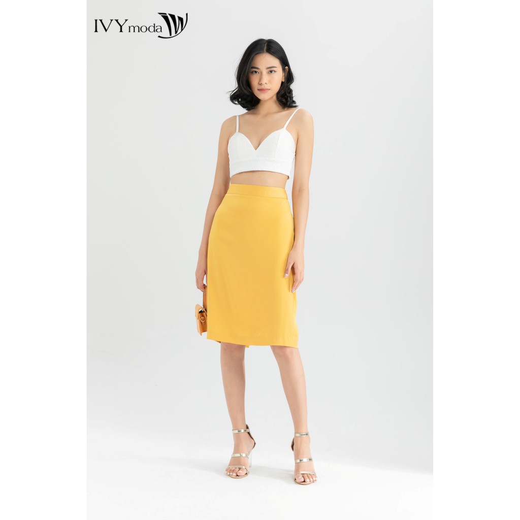 Chân váy midi xẻ sau thiết kế IVY moda MS 31M6419