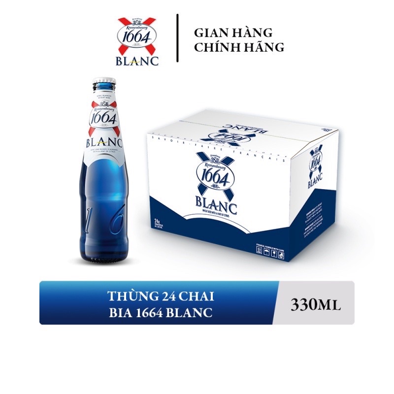 Date 10/2024 Hoả Tốc Bia Kronenbourg 1664 Blanc Thùng 24 chai 330ml