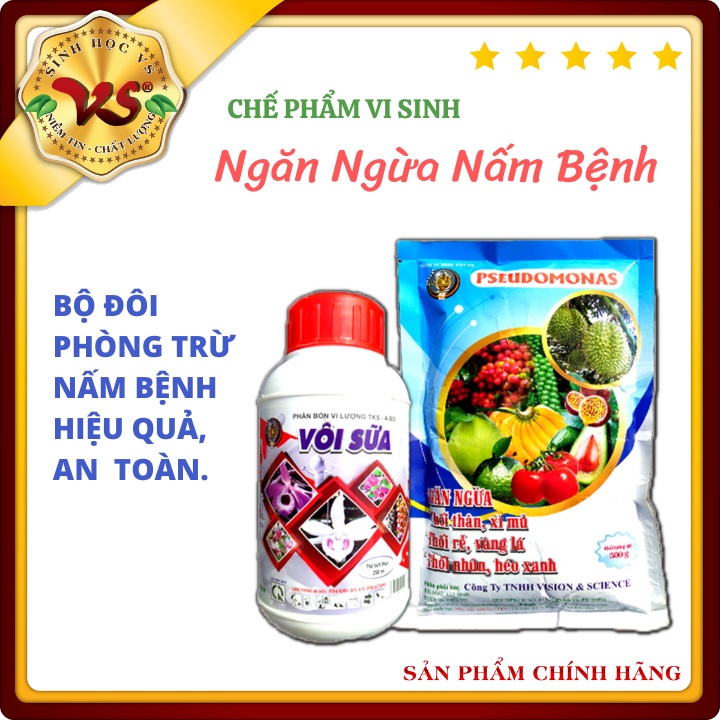 Phòng Trừ Bệnh Héo Xanh Và Thối Rễ - BỘ ĐÔI PSEUDOMONAS + VÔI SỮA