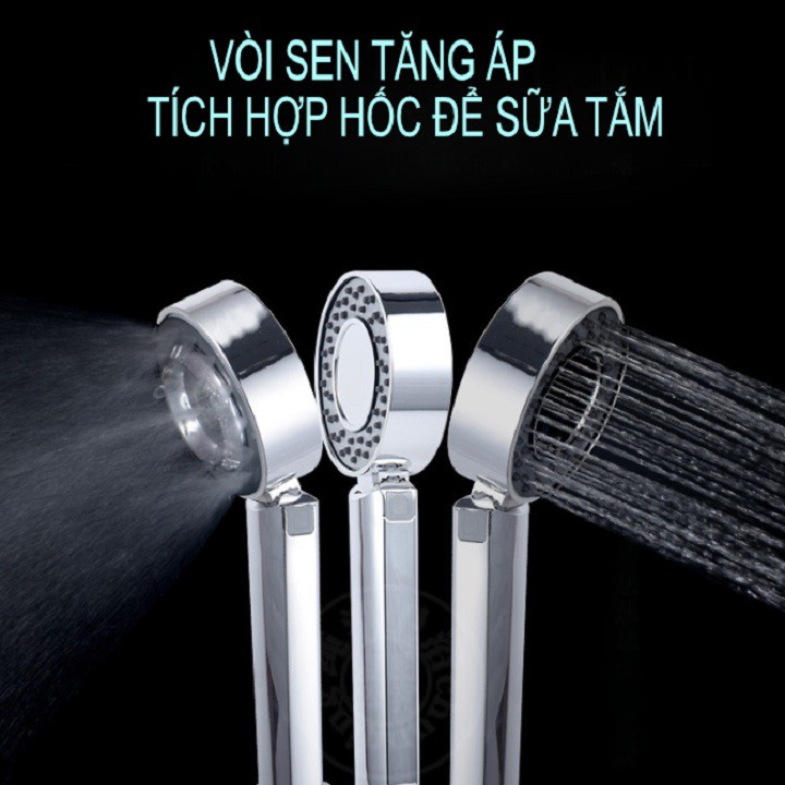 VÒI HOA SEN TĂNG ÁP TÍCH HỢP HỢP HỐC CHỨA TINH DẦU - DẦU GỘI CAO CẤP