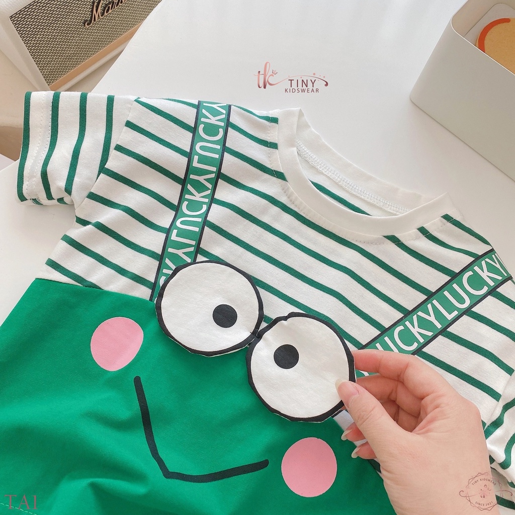 Áo phông hoạt hình ngắn tay cổ tròn chất cotton cho bé trai từ 11-17kg [TA1]