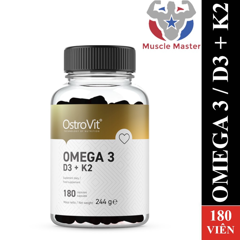 [Mã COS1505 giảm 8% đơn 300K] Viên Dầu Cá Ostrovit Omega 3 D3 + K2 - Mọi Dưỡng Chất Cho 1 Cơ Thể Khỏe Mạnh