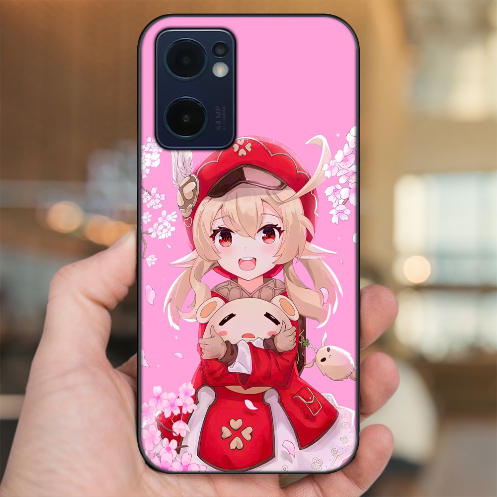 Ốp lưng Oppo Reno 7 5G viền đen in hình Klee Genshin Impact