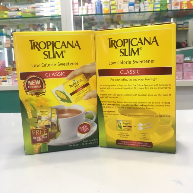 TROPICANA SLIM (hộp 50 gói)- đường ăn kiêng-Amipharma