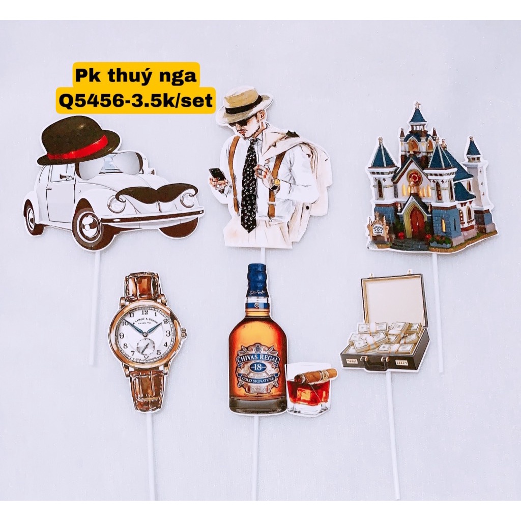 10 set cắm chàng trai trang trí bánh