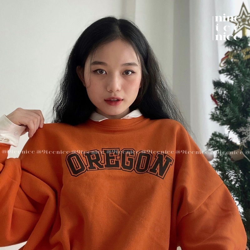 Áo Sweater nỉ bông dáng rộng tay phồng - @9teenice