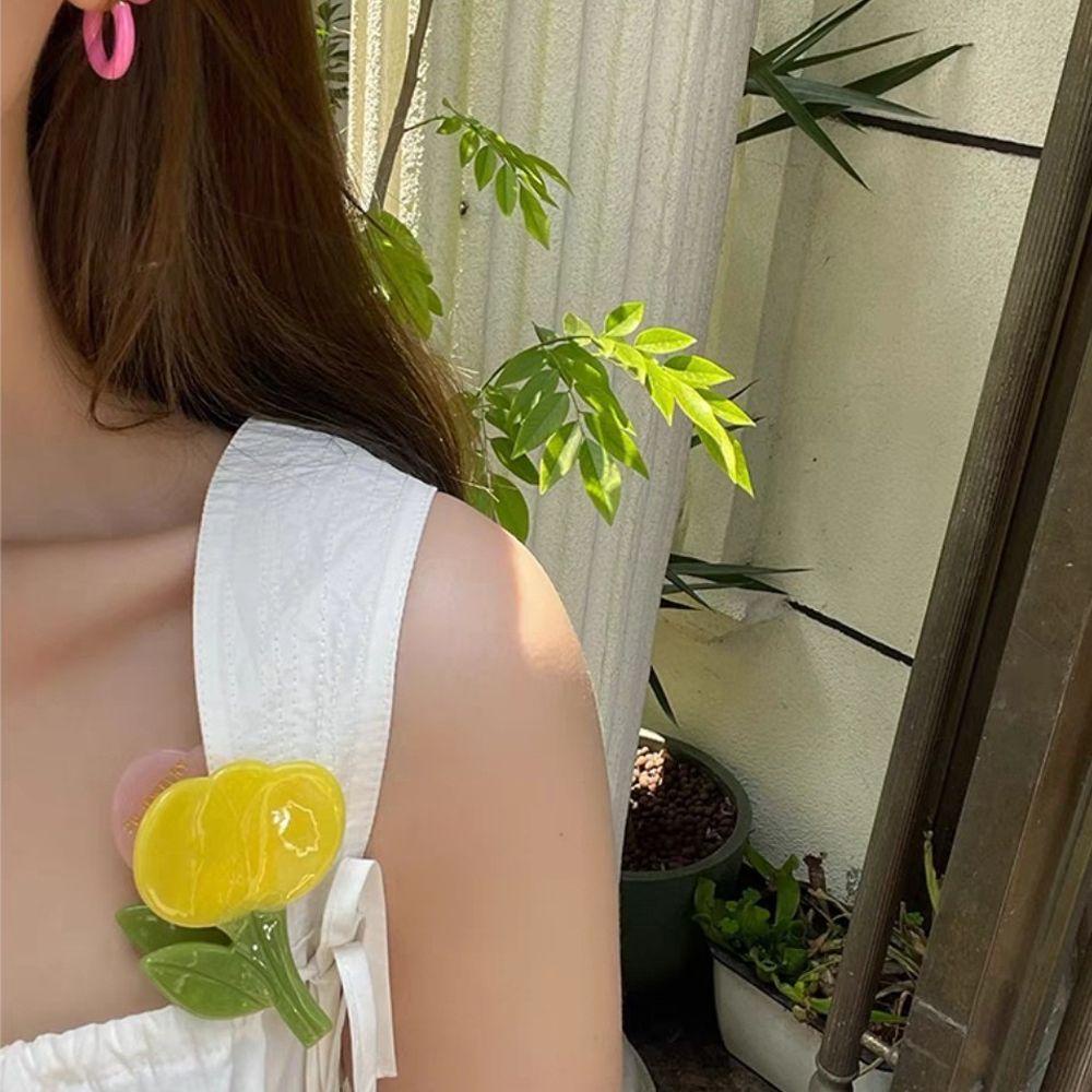 Kẹp Tóc Hình Hoa Tulip Phong Cách Vintage Thanh Lịch Cho Nữ
