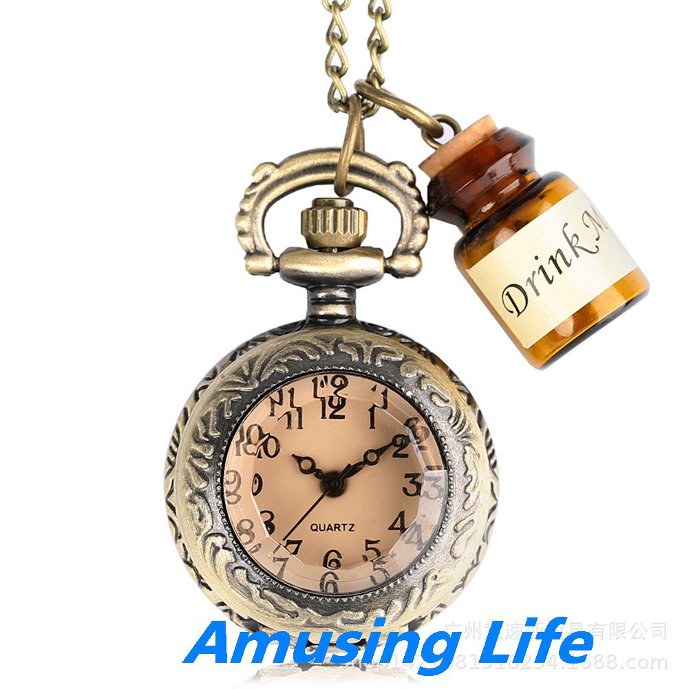 Quartz Pocket Watch Ebay Thương Mại Nước Ngoài Bán Mori Alice Uống Me Chai Có Nhu Cầu Quà Tặng Sáng Tạo Đồng Hồ Bỏ Túi