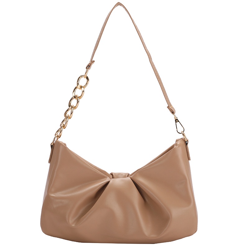 Túi đeo chéo ELGY màu trơn có dây xích thiết kế đơn giản phong cách retro hợp thời trang cho nữ