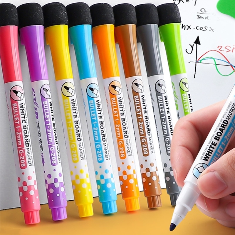 Set 8 Bút Lông Đánh Dấu Bảng Trắng Từ Tính Có Thể Xóa Được