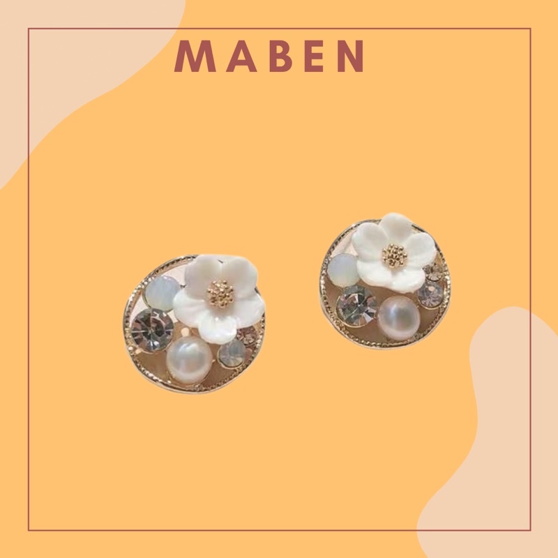 Hoa tai đính hạt và hoa - Maben