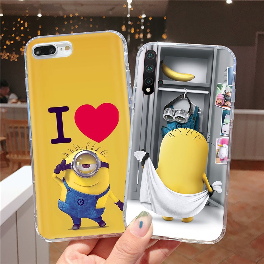 Ốp Điện Thoại Trong Suốt Họa Tiết Minion Màu Vàng Dễ Thương Cho Asus Zenfone Shot 4 Selfie Max Pro M1 M2 Plus At149