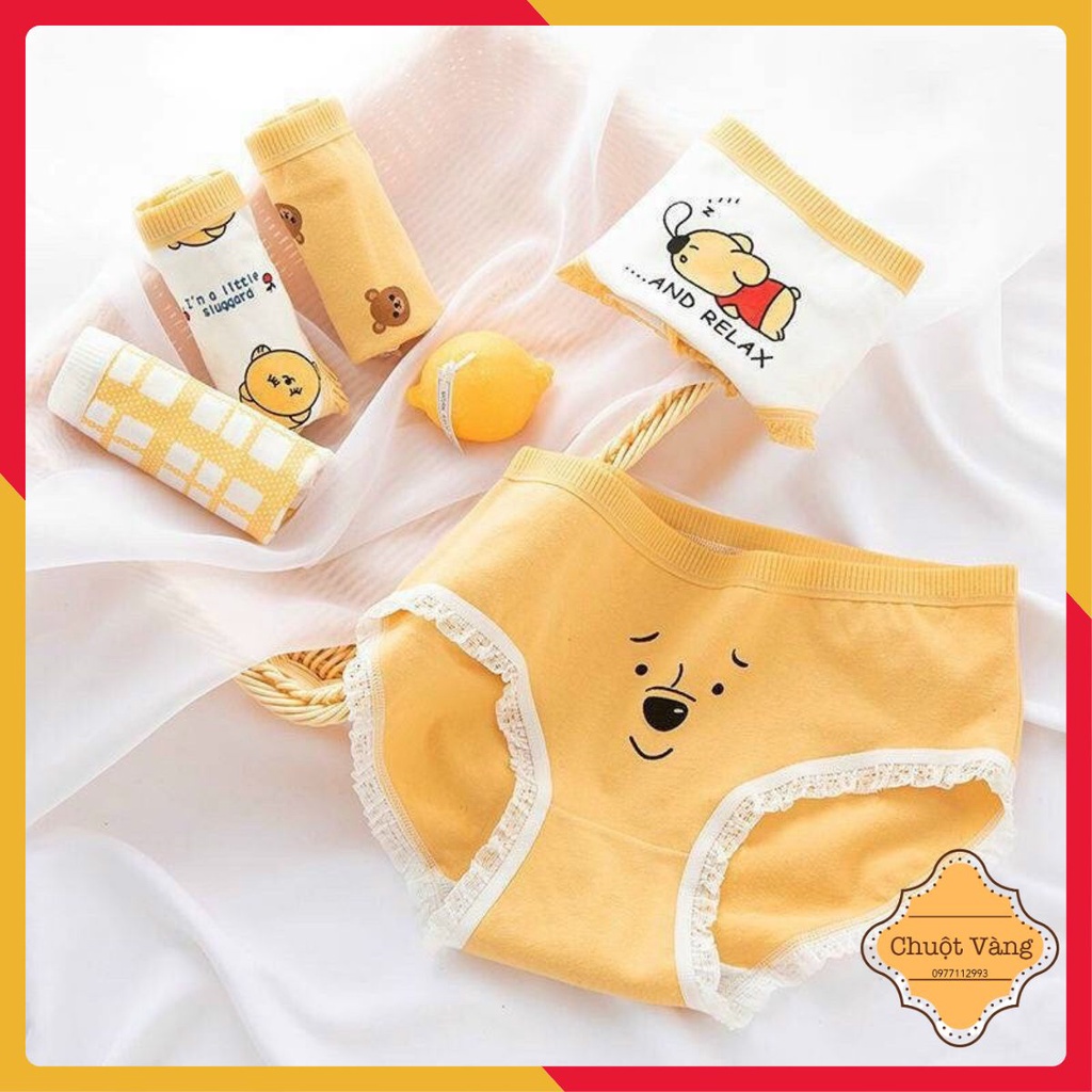 Quần lót cotton co giãn 4 chiều hình gấu cute 616