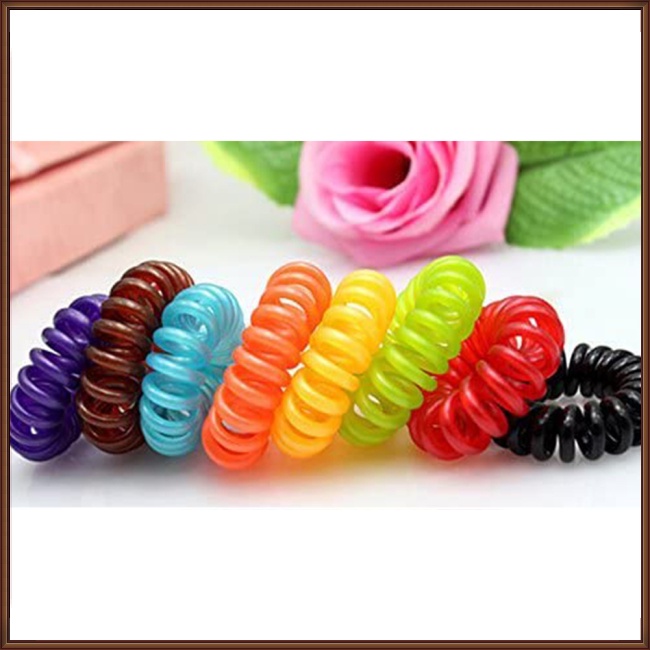 Set 100 Dây Cột Tóc Dạng Xoắn Ốc Màu Sắc Kẹo Ngọt Chống Thấm Nước