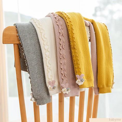 Quần legging dày mềm mại co giãn màu trơn cho bé gái 0-5 tuổi