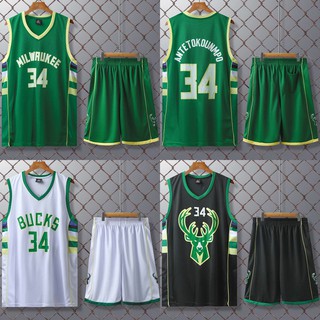 Bộ Quần Áo Bóng Rổ Milwaukee Bucks 34 Giannis Antetokounmpo