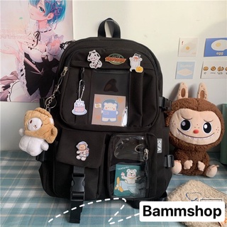 Balo nhiều ngăn chống nước,kèm huy hiệu và hình cute - order 10 ngày