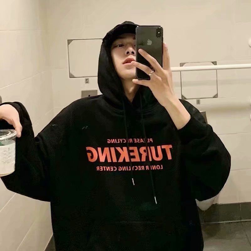 Áo hoodie nam nữ unisex có mũ ulzzang hàn quốc cặp đôi local brand nỉ ngoại form rộng đen trắng TUREKING chống nắng