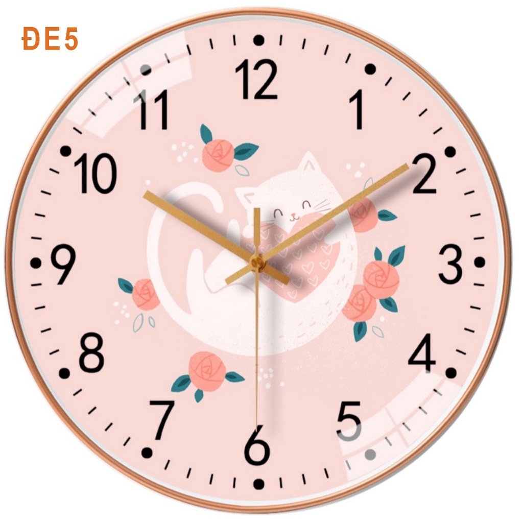 Đồng hồ treo tường VUADECOR chủ đề trẻ em kim trôi cao cấp (Tặng pin và đinh treo)