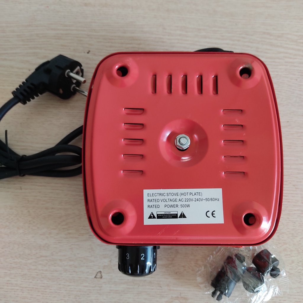 Bếp điện mini pha cafe, trà, nấu nước tiện ích 500w - Bảo Hành 12 tháng màu đỏ