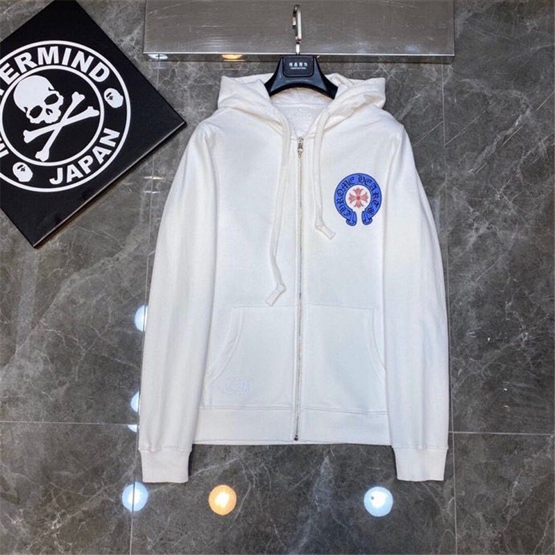 ⚡️[CHỈ 1 NGÀY] - Áo hoodie jacket Chrom Heart full zip logo B White cao cấp full tag túi, áo hoodie CH