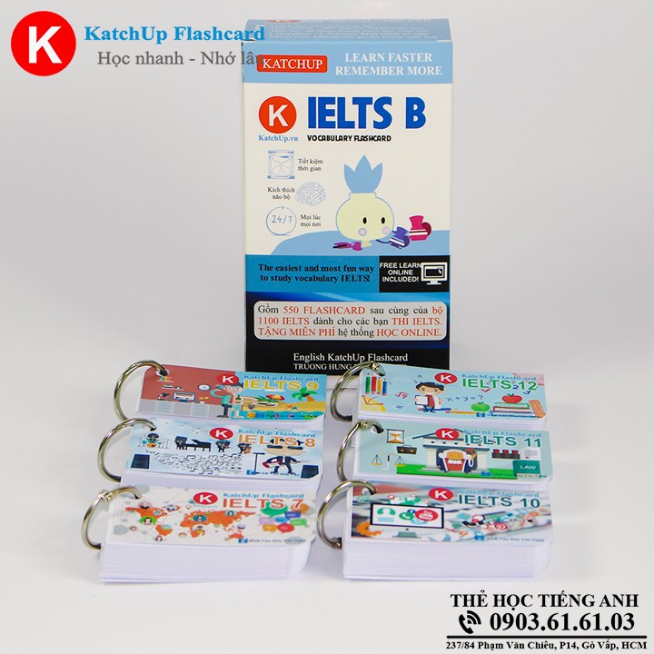 COMBO trọn bộ KatchUp Flashcard IELTS - High Quality - Trắng (C03T)