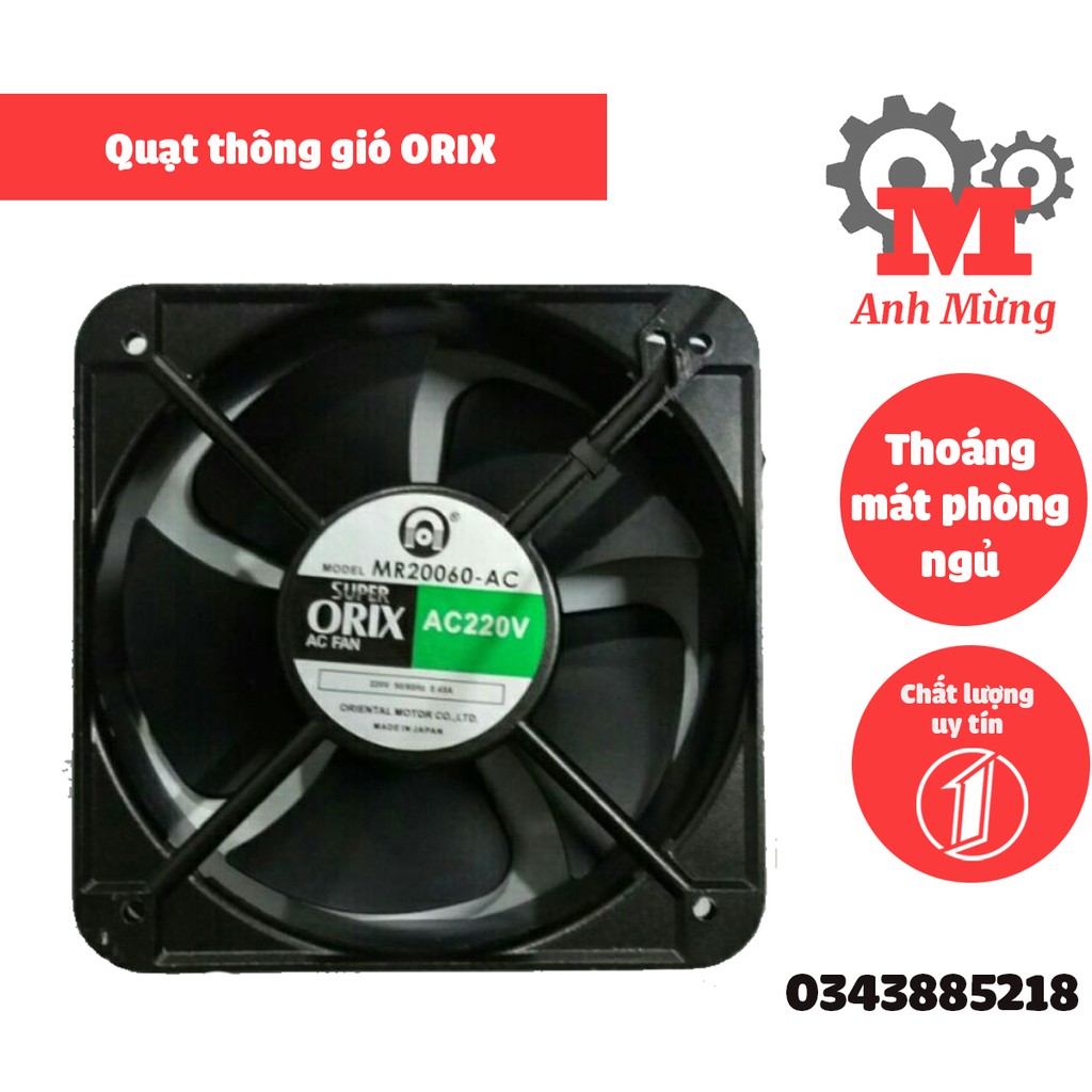 Quạt thông gió 20x20cm orix vuông, hút gió, hút mùi, nhỏ gọn, tiện lợi