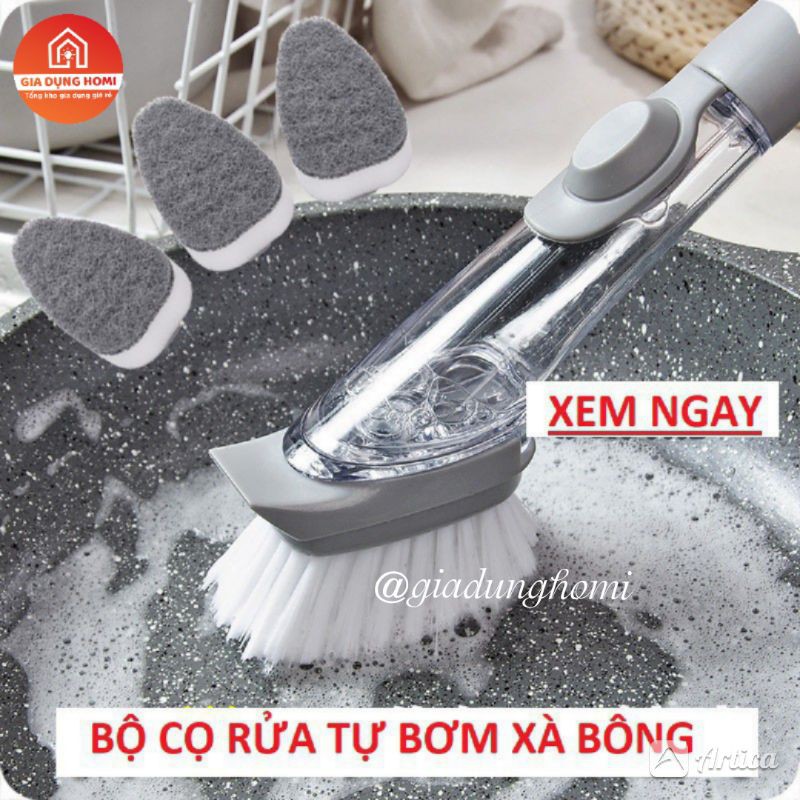 Bàn chải Cọ rửa chén bát nhà bếp tự động bơm nước xà phòng cao cấp