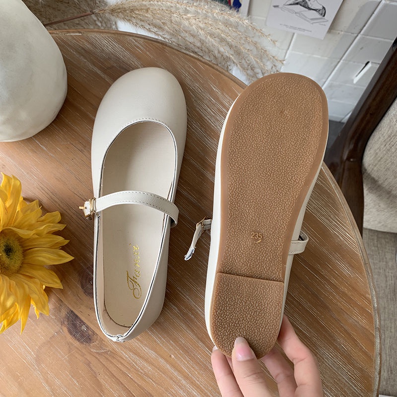 Giày búp bê nữ ulzzang cài quai mũi tròn Hàn Quốc