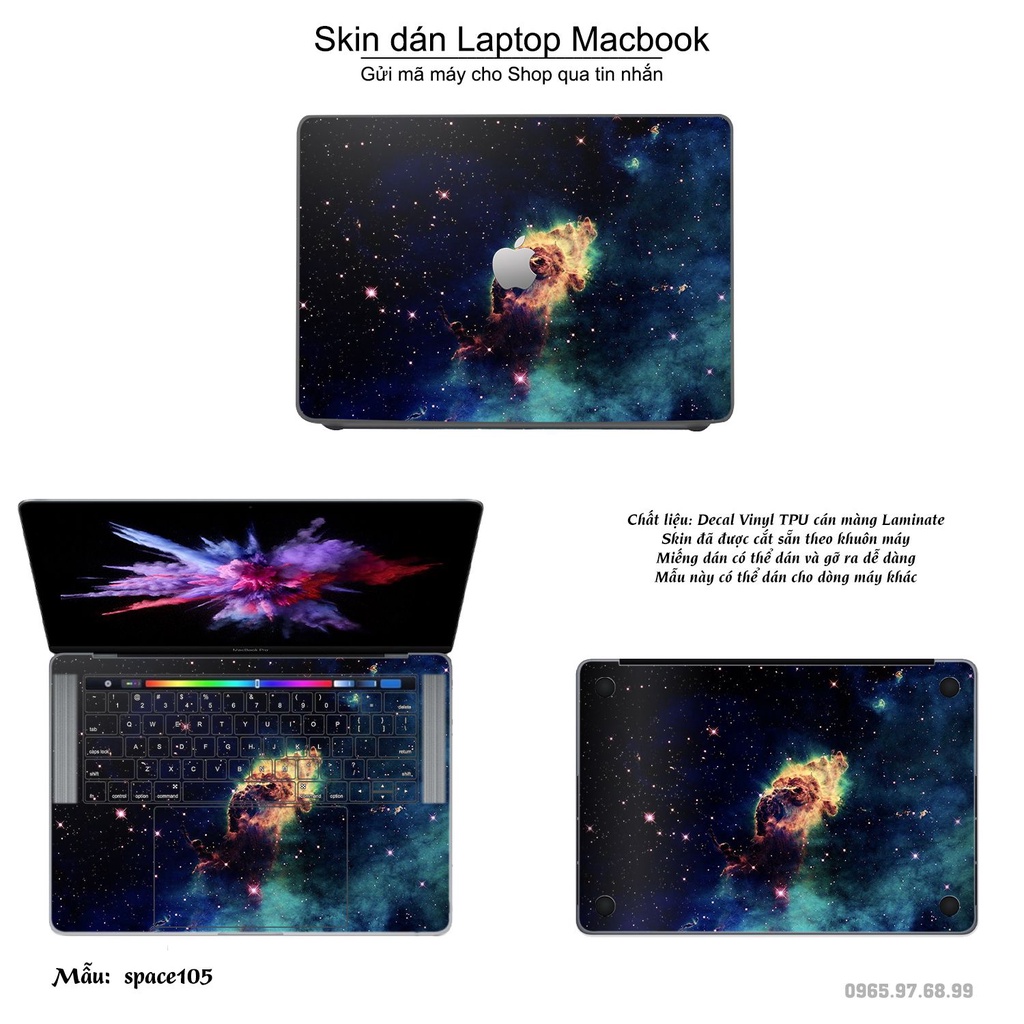 Skin dán Macbook mẫu không gian (đã cắt sẵn, inbox mã máy cho shop)