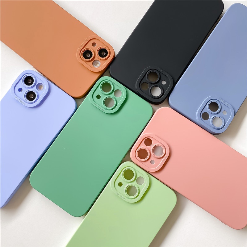 Ốp điện thoại silicon bảo vệ ống kính máy ảnh cho iPhone 13 Pro Max 11 12 Pro Max 12Mini 7 8 Plus X XS XR