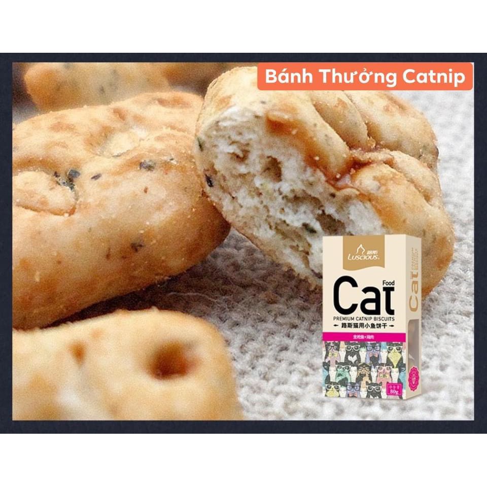 Bánh Thưởng Catnip Luscious Cho Mèo - Tốt Cho Hệ Tiêu Hóa Mèo - Tiêu Búi Lông - Tăng Tương Tác Mèo Và Chủ