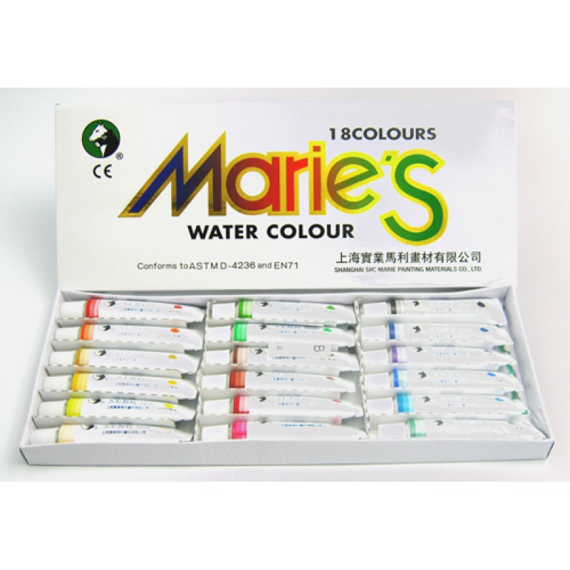 MÀU NƯỚC MARIES HỘP 12/18 MÀU TUÝP 12ML