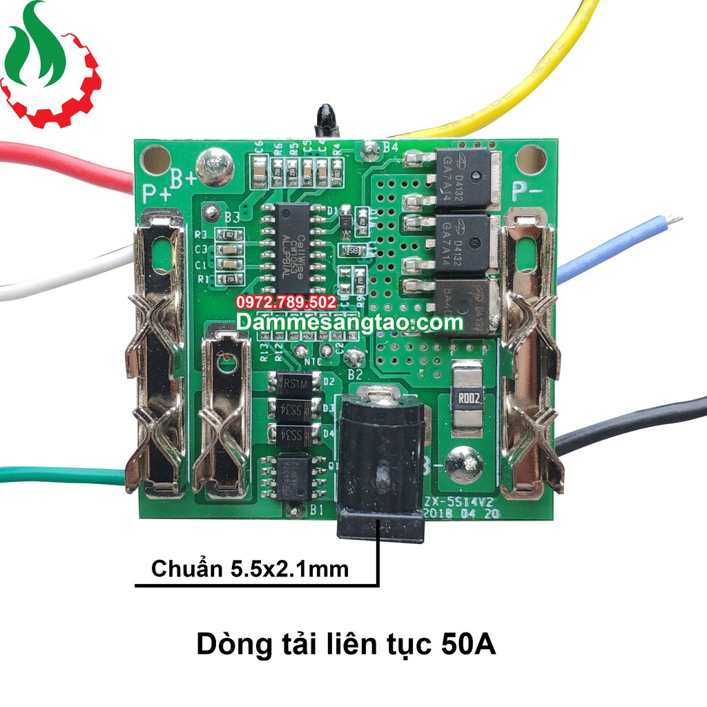Mạch pin Makita 5S 18V 50A sạc adapter bảo vệ pin Li-ion 3.7V