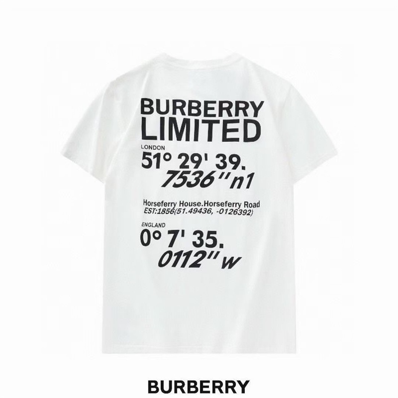 BURBERRY T-shirt with digital print on the back side, the same style for men and women