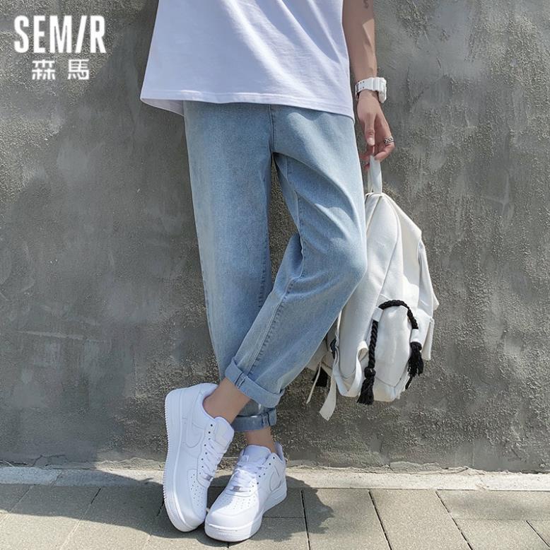 Quần jean baggy xanh bạc nam, nữ ống đứng, dáng suông, không phai, màu A02 | BigBuy360 - bigbuy360.vn