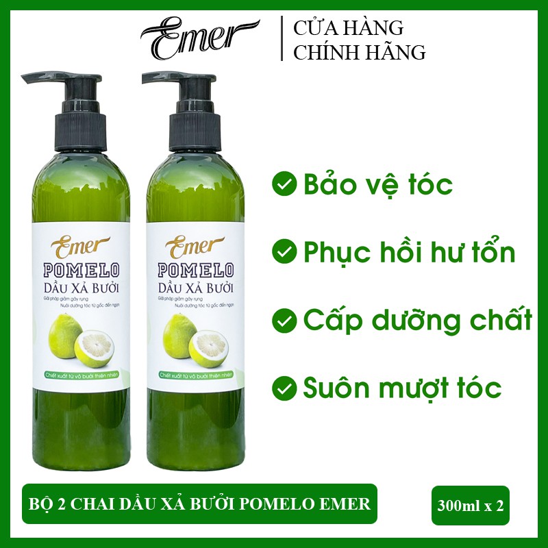 [Mã BMBAU50 giảm 7% đơn 99K] Bộ 2 chai dầu xả bưởi suôn mượt tóc tinh dầu pomelo Emer Garin 300ml x2 hết rụng