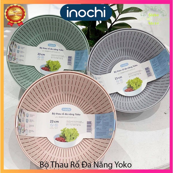 Bộ Thau Rổ Rửa Rau Cao Cấp Đa Năng 23cm Yoko INOCHI Nhật Bản