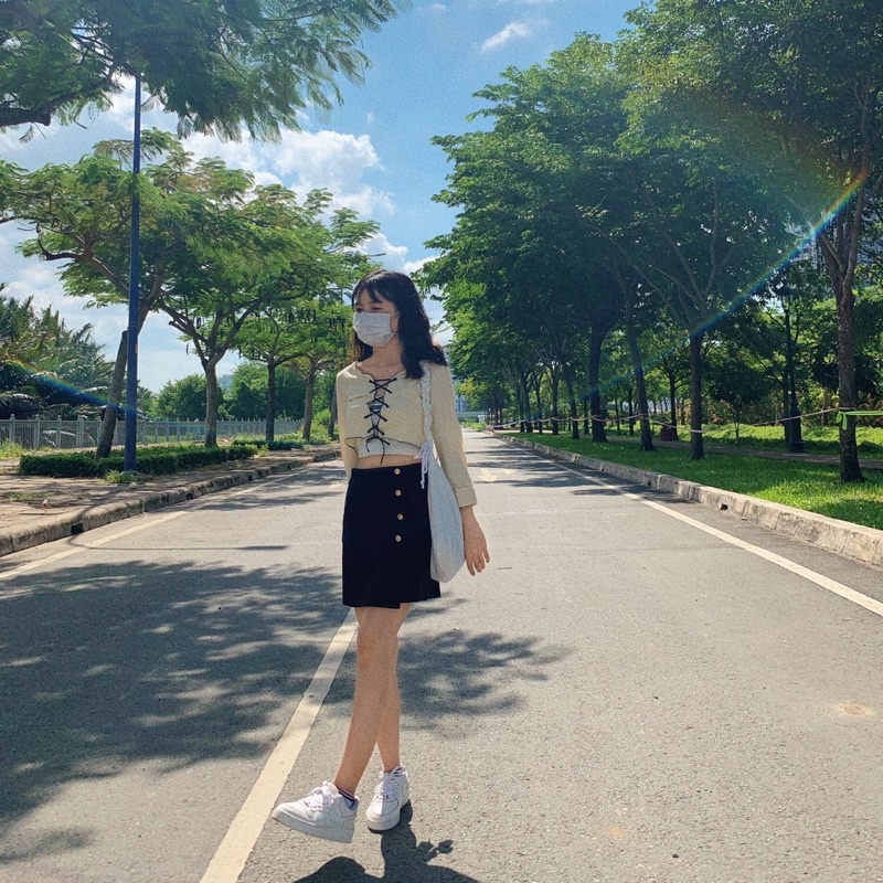 (Ảnh thật) Set Áo Khoác Cardigan Dáng Ngắn Buộc Dây + Áo Croptop 2 Dây. | BigBuy360 - bigbuy360.vn