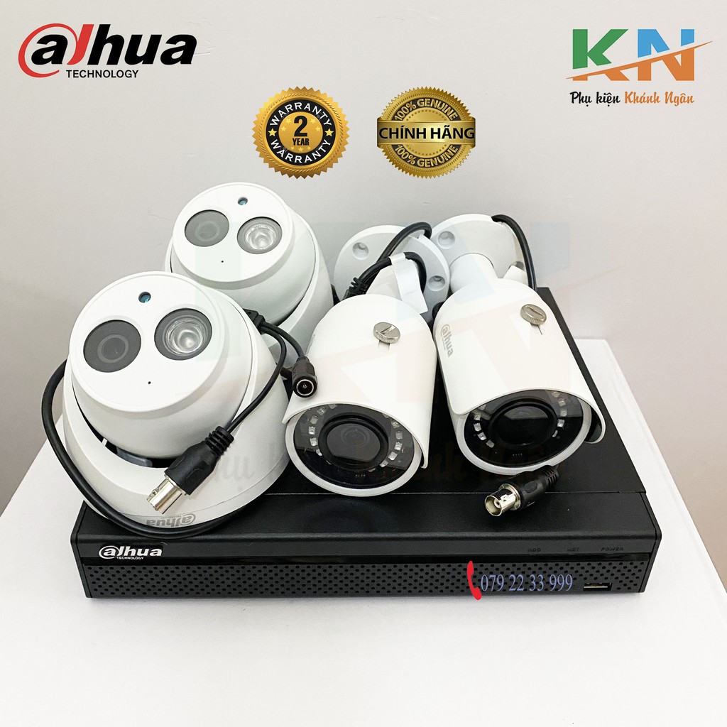 Bộ 4 Camera Dahua Full HD 2.0 có mic mắt 1200SP,1200EMP-A,đầu ghi 5104HS-X. Hàng chính hãng BH 2 năm. Tặng đủ phụ kiện