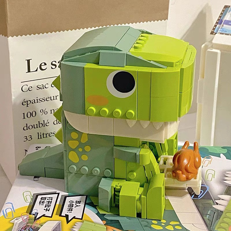 Mô hình lắp ráp Khủng Long Xanh T-rex - Ứng dụng để bút trang trí bàn học cho bé JAYKI