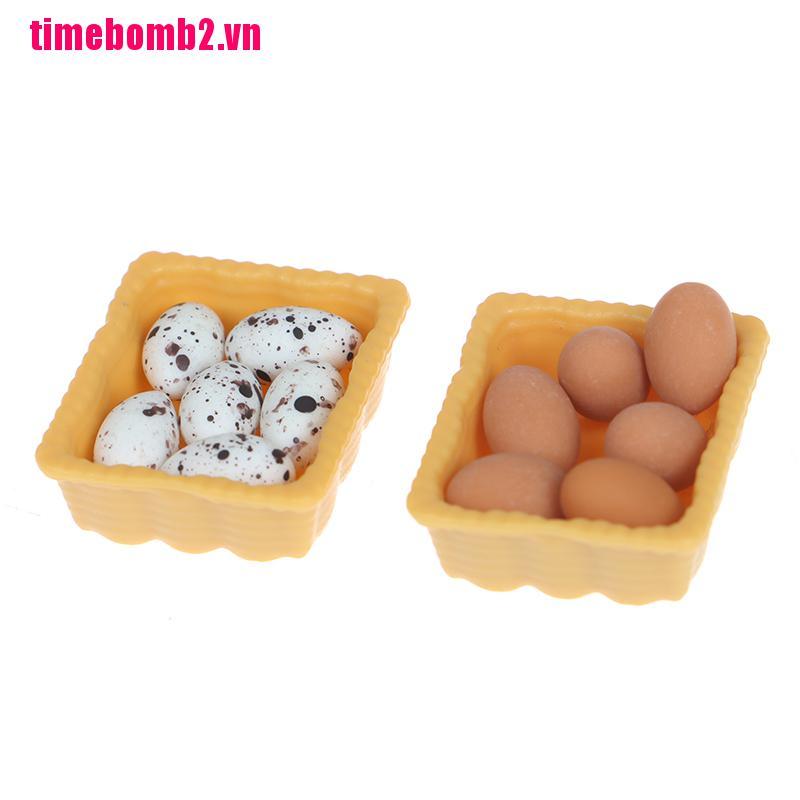 Khay đựng trứng mini trang trí nhà búp bê tỉ lệ 1:1