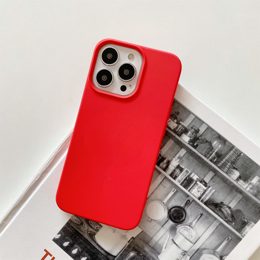 Ốp Điện Thoại TPU Silicon Màu Trơn Hít Nam Châm Cho IPhone 13 Pro 14 Max