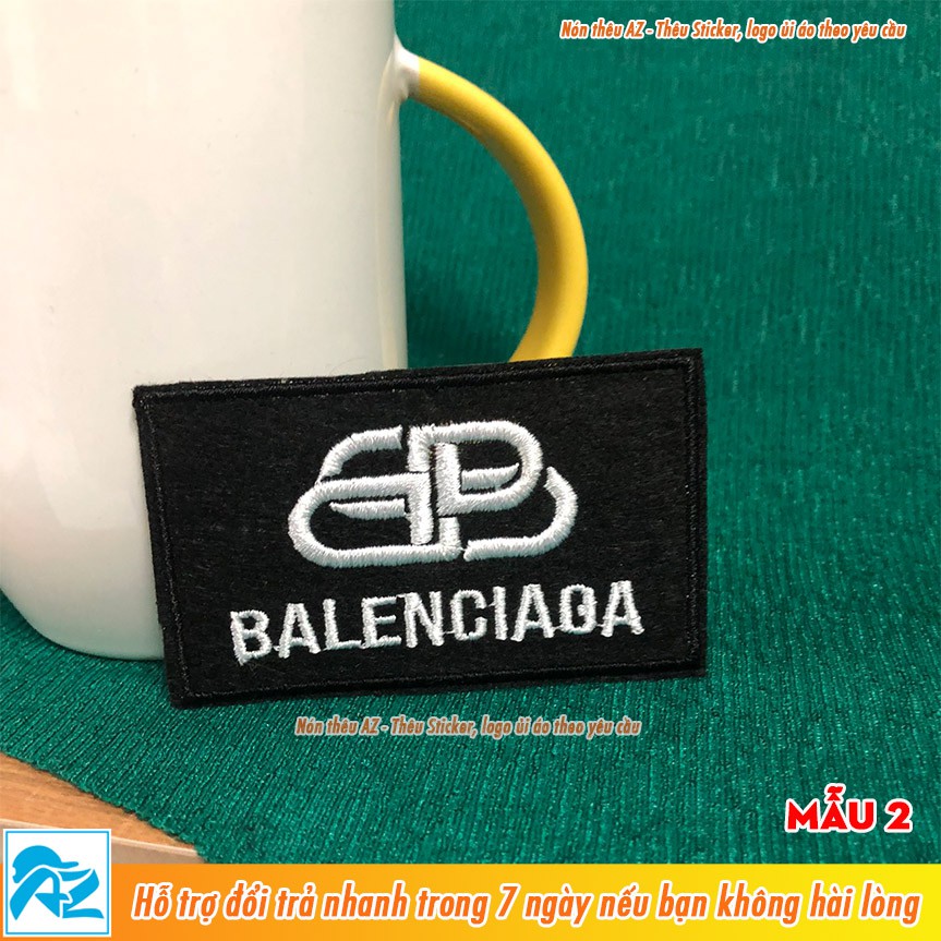 Patch ủi thêu logo balenciaga - Sticker Logo ủi quần áo balo S104